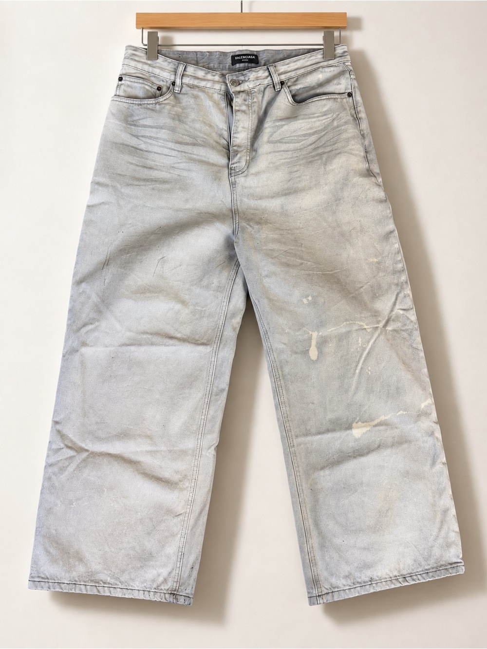 Balenciaga Men’s Light Gray UNIFIT Relaxed Jeans